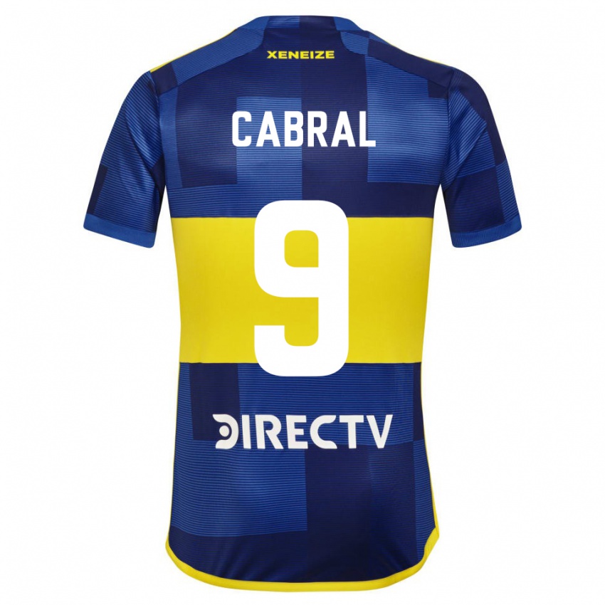 Niño Camiseta Bruno Cabral #9 Azul Amarillo 1ª Equipación 2024/25 La Camisa Argentina