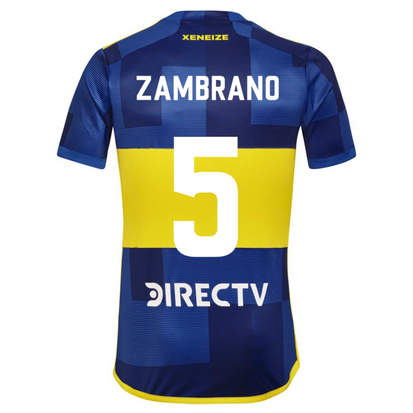 Niño Camiseta Carlos Zambrano #5 Azul Amarillo 1ª Equipación 2024/25 La Camisa Argentina