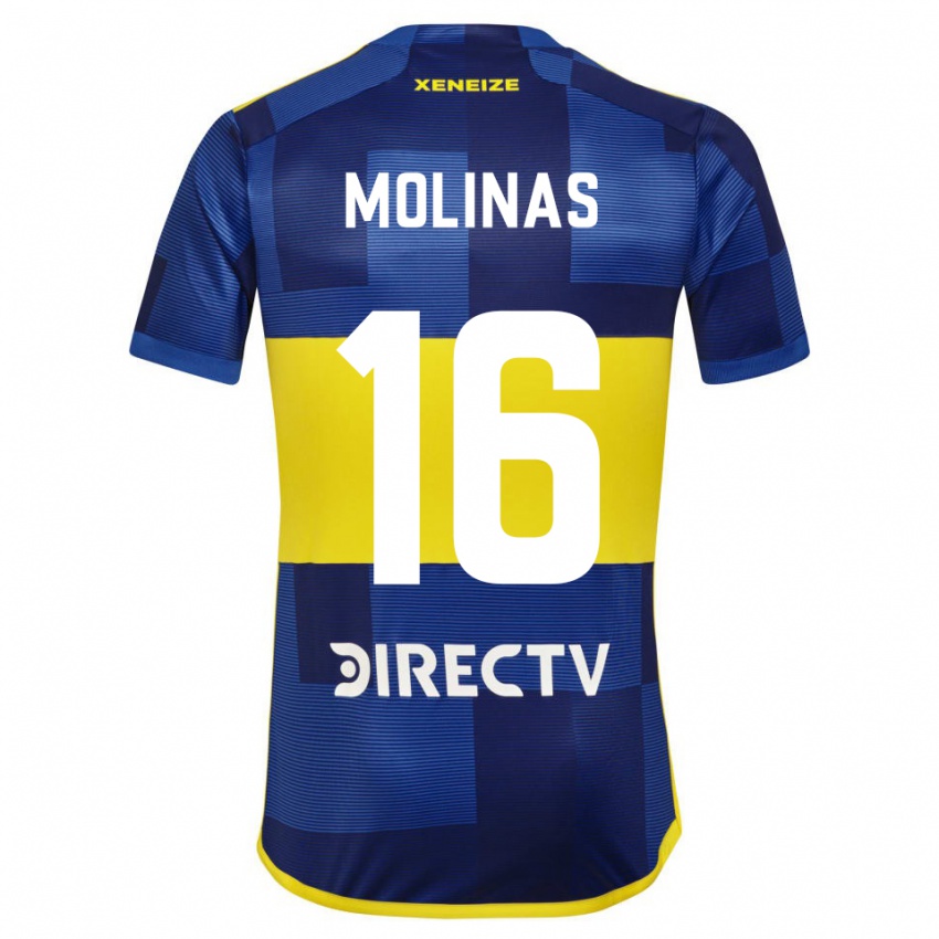 Niño Camiseta Aaron Molinas #16 Azul Amarillo 1ª Equipación 2024/25 La Camisa Argentina