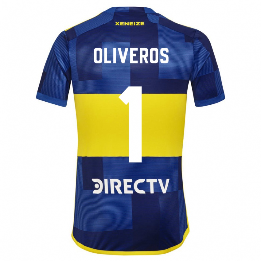 Niño Camiseta Laurina Oliveros #1 Azul Amarillo 1ª Equipación 2024/25 La Camisa Argentina