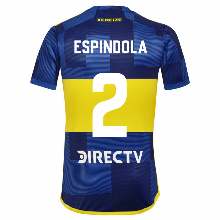 Niño Camiseta Noelia Espindola #2 Azul Amarillo 1ª Equipación 2024/25 La Camisa Argentina