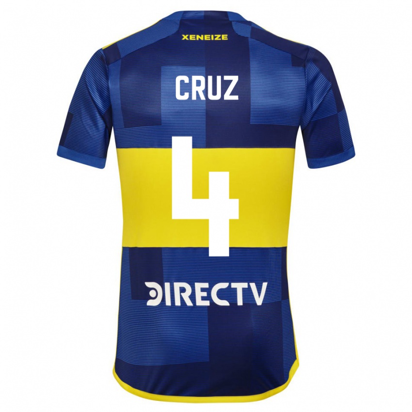 Niño Camiseta Julieta Cruz #4 Azul Amarillo 1ª Equipación 2024/25 La Camisa Argentina