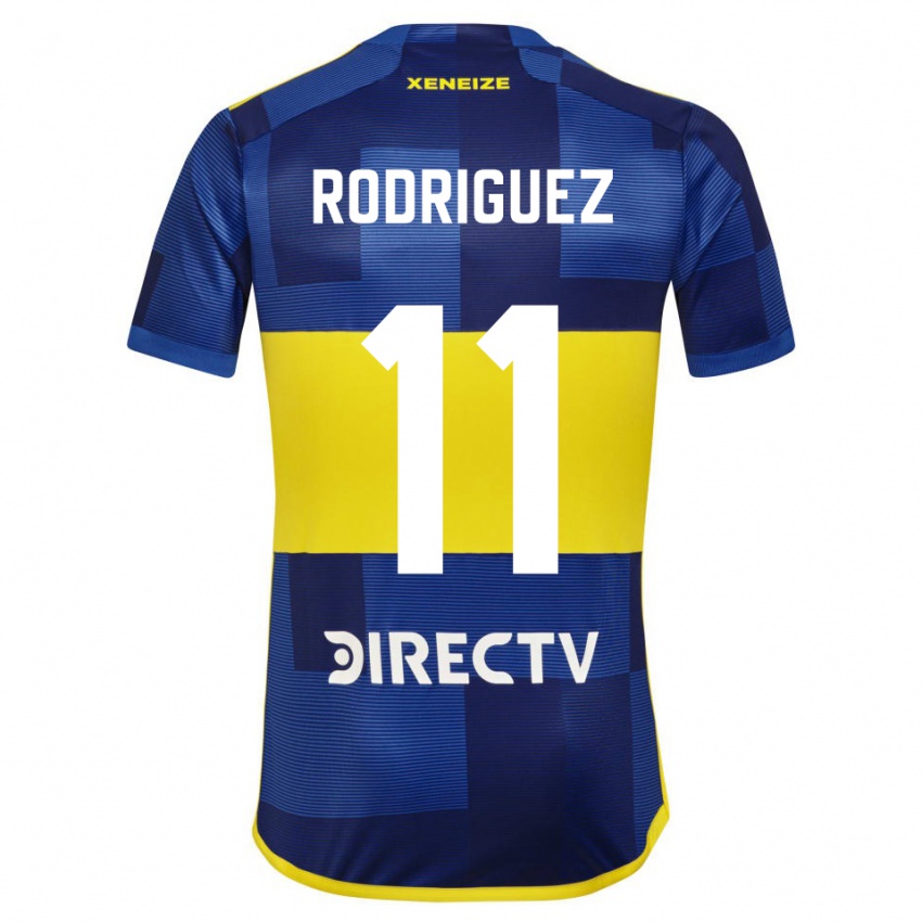 Niño Camiseta Yamila Rodriguez #11 Azul Amarillo 1ª Equipación 2024/25 La Camisa Argentina