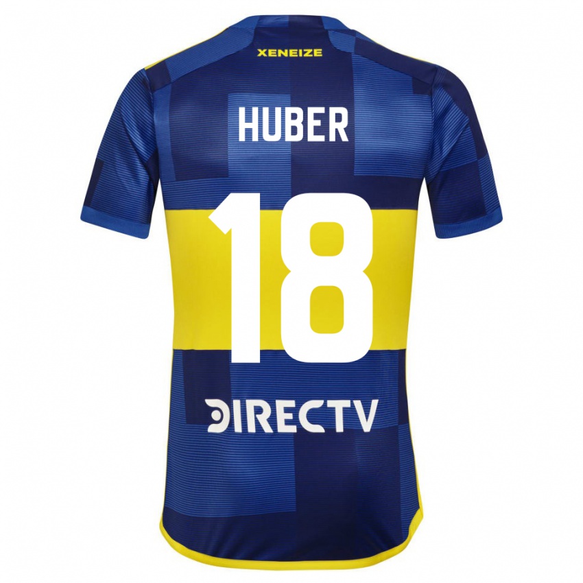 Niño Camiseta Clarisa Huber #18 Azul Amarillo 1ª Equipación 2024/25 La Camisa Argentina