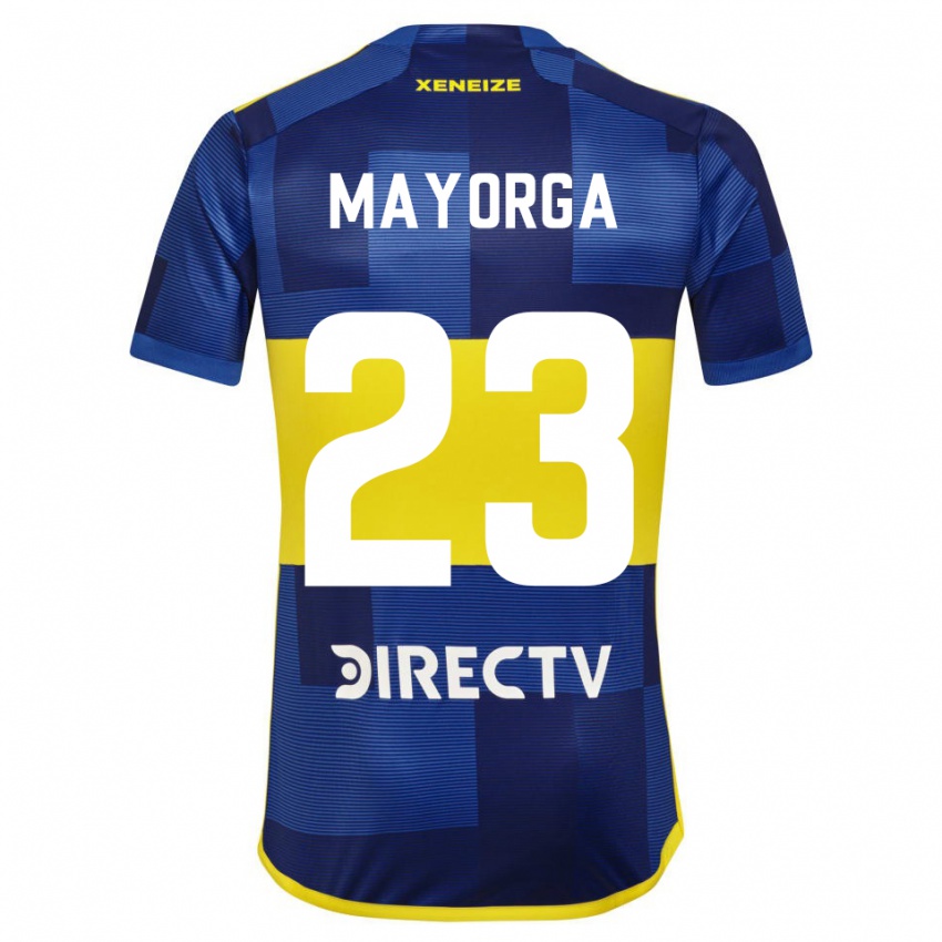 Niño Camiseta Miriam Mayorga #23 Azul Amarillo 1ª Equipación 2024/25 La Camisa Argentina