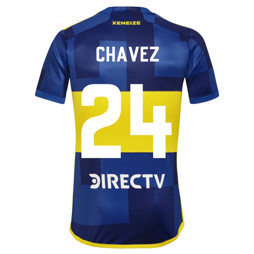 Niño Camiseta Gabriela Chavez #24 Azul Amarillo 1ª Equipación 2024/25 La Camisa Argentina