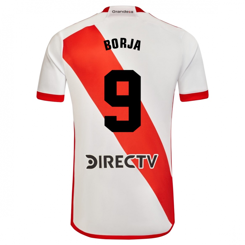 Niño Camiseta Miguel Borja #9 Blanco Rojo 1ª Equipación 2024/25 La Camisa Argentina