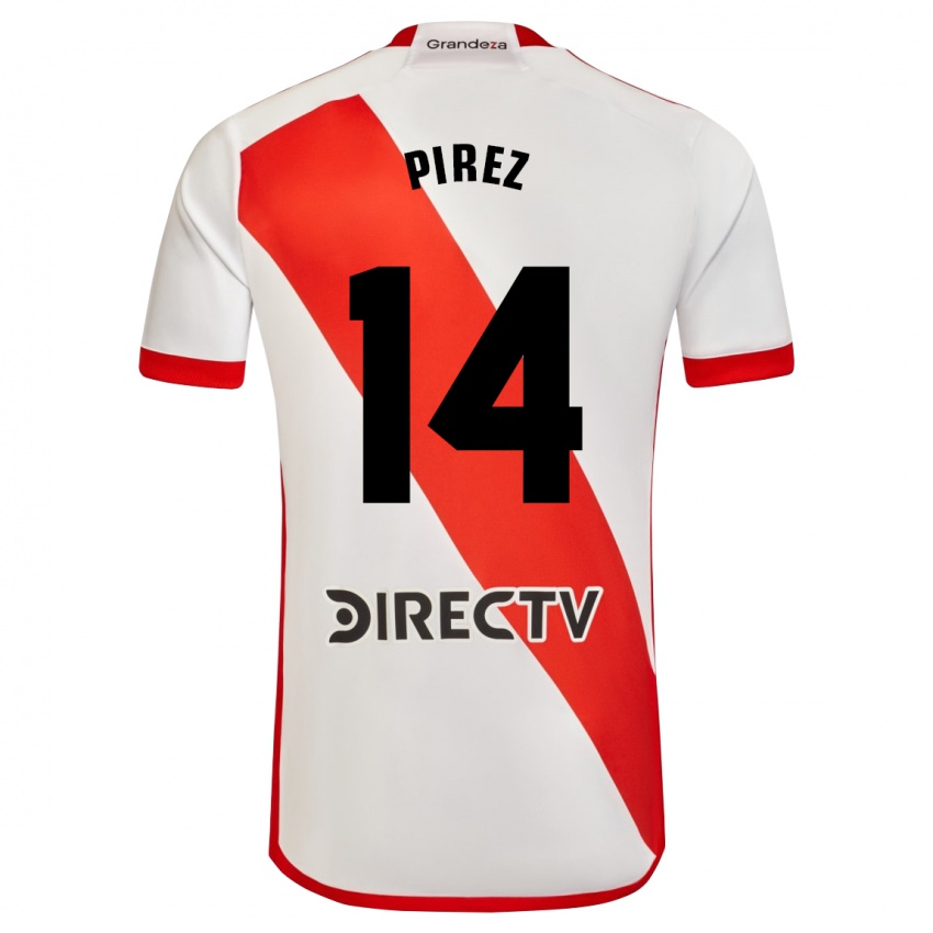 Niño Camiseta Leandro González Pírez #14 Blanco Rojo 1ª Equipación 2024/25 La Camisa Argentina