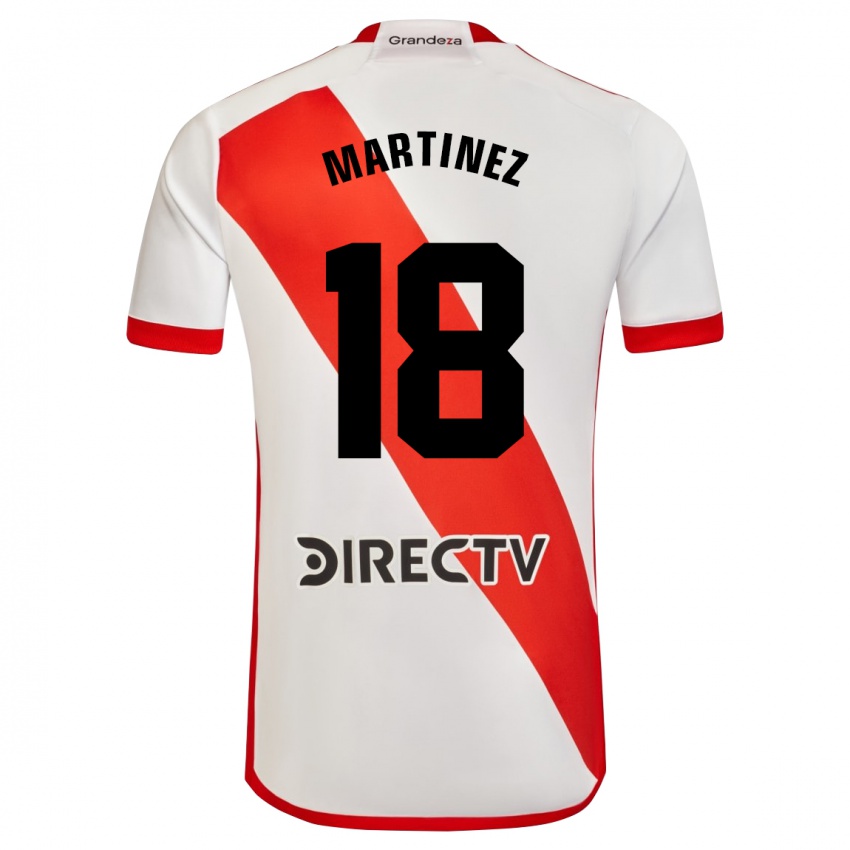 Niño Camiseta Pity Martínez #18 Blanco Rojo 1ª Equipación 2024/25 La Camisa Argentina