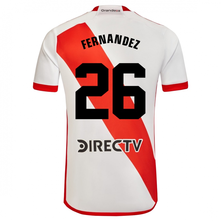 Niño Camiseta Nacho Fernández #26 Blanco Rojo 1ª Equipación 2024/25 La Camisa Argentina