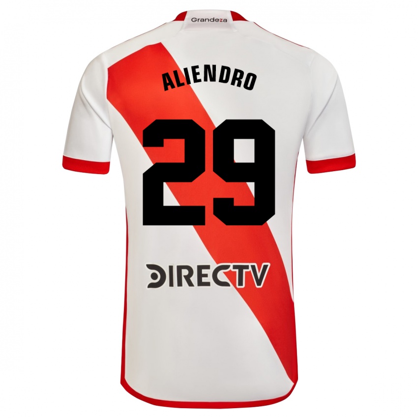 Niño Camiseta Rodrigo Aliendro #29 Blanco Rojo 1ª Equipación 2024/25 La Camisa Argentina