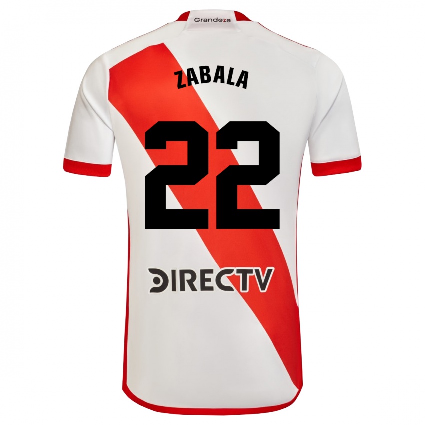 Niño Camiseta Daniel Zabala #22 Blanco Rojo 1ª Equipación 2024/25 La Camisa Argentina