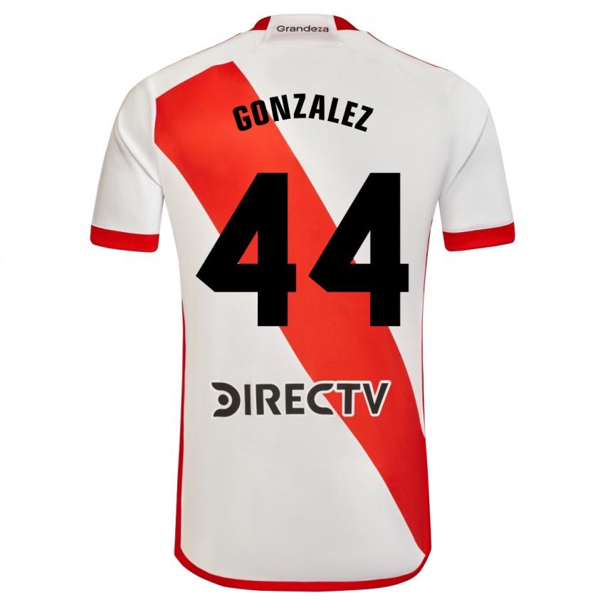 Niño Camiseta Alexis González #44 Blanco Rojo 1ª Equipación 2024/25 La Camisa Argentina