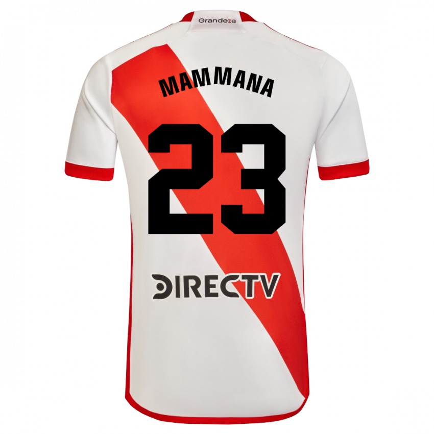 Niño Camiseta Emanuel Mammana #23 Blanco Rojo 1ª Equipación 2024/25 La Camisa Argentina