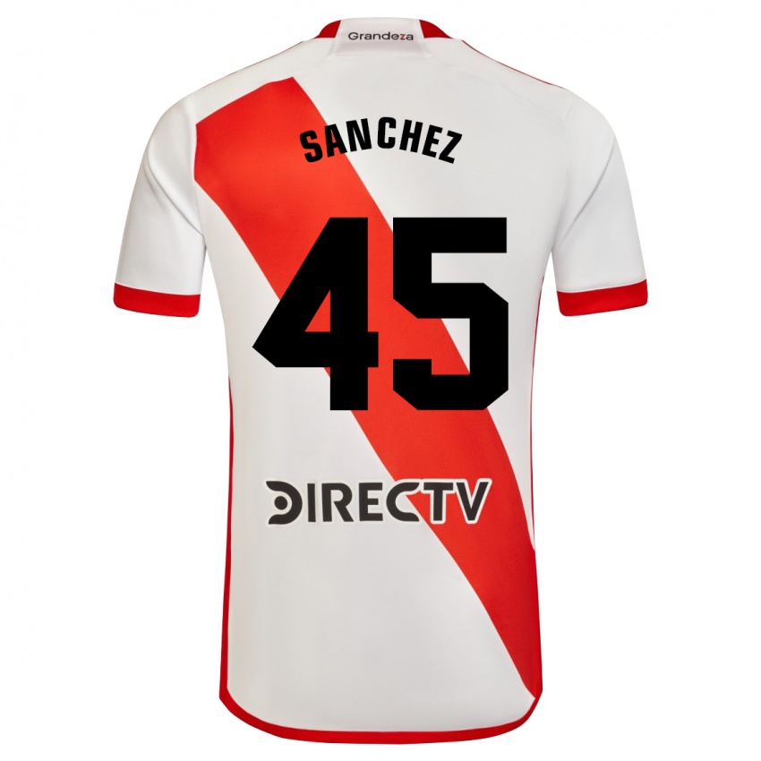 Niño Camiseta Sebastián Sánchez #45 Blanco Rojo 1ª Equipación 2024/25 La Camisa Argentina