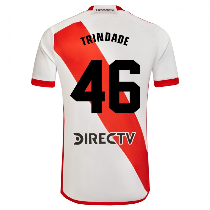 Niño Camiseta Gonzalo Trindade #46 Blanco Rojo 1ª Equipación 2024/25 La Camisa Argentina