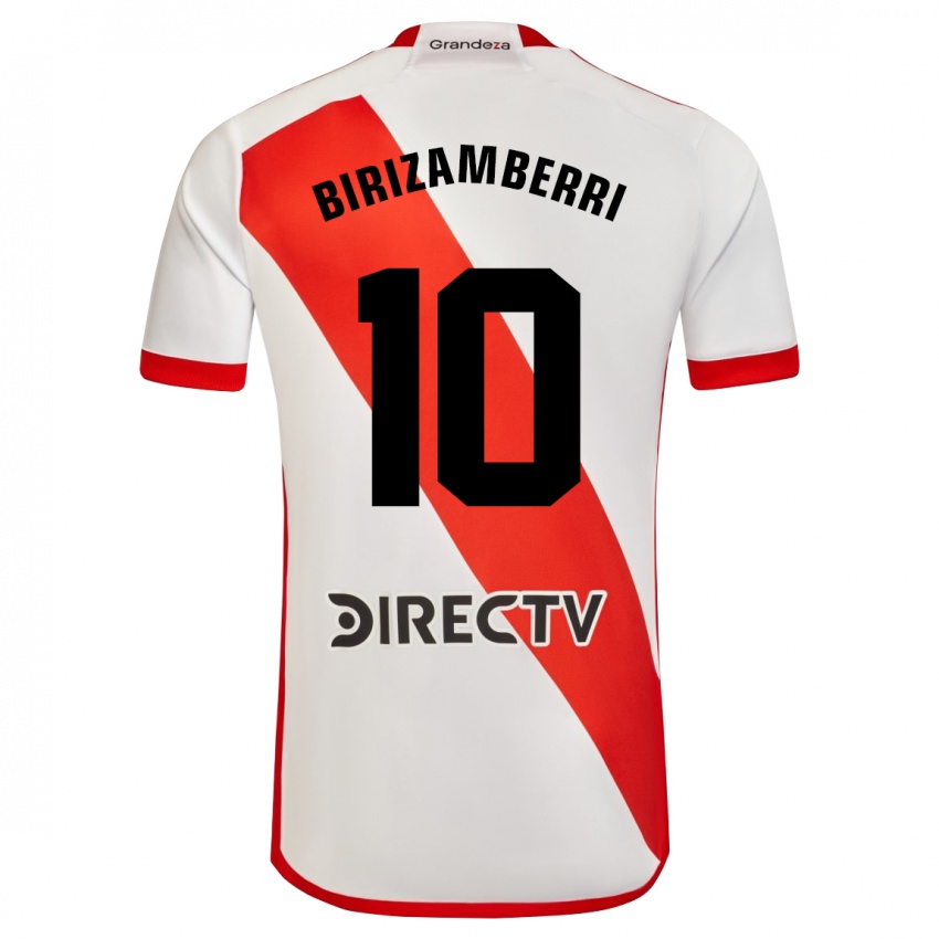 Niño Camiseta María Carolina Birizamberri Rivero #10 Blanco Rojo 1ª Equipación 2024/25 La Camisa Argentina