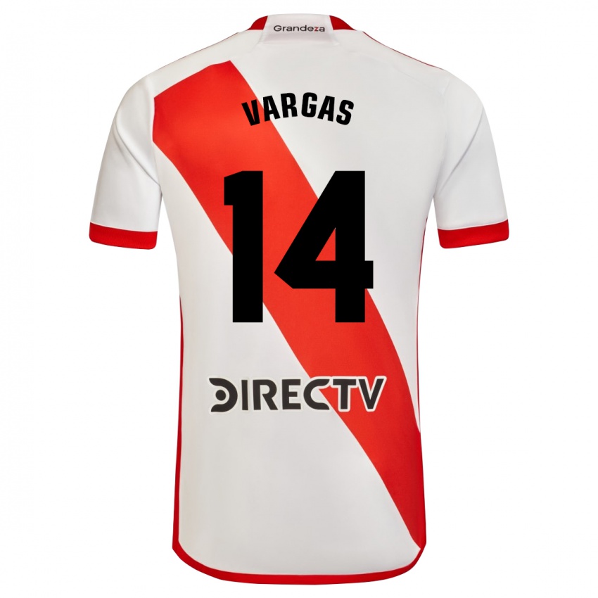 Niño Camiseta Agustina Vargas #14 Blanco Rojo 1ª Equipación 2024/25 La Camisa Argentina