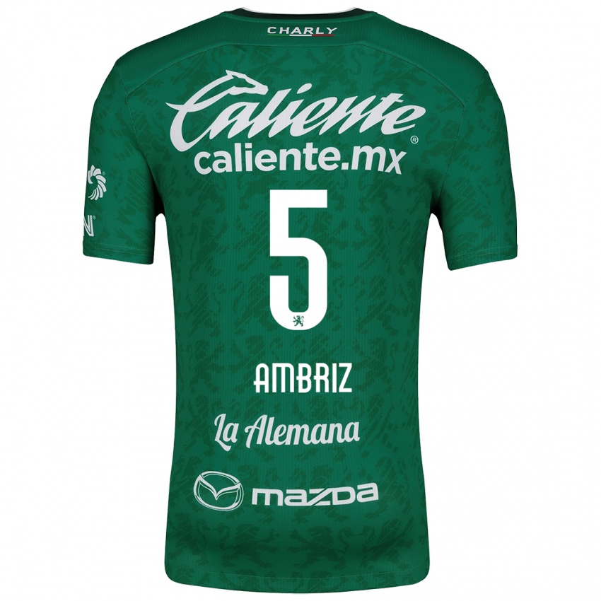 Niño Camiseta Fidel Ambríz #5 Verde Blanco 1ª Equipación 2024/25 La Camisa Argentina