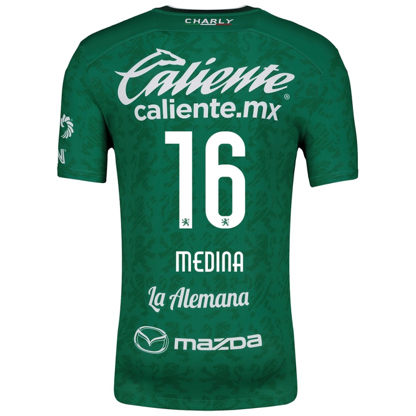 Niño Camiseta Alan Medina #16 Verde Blanco 1ª Equipación 2024/25 La Camisa Argentina