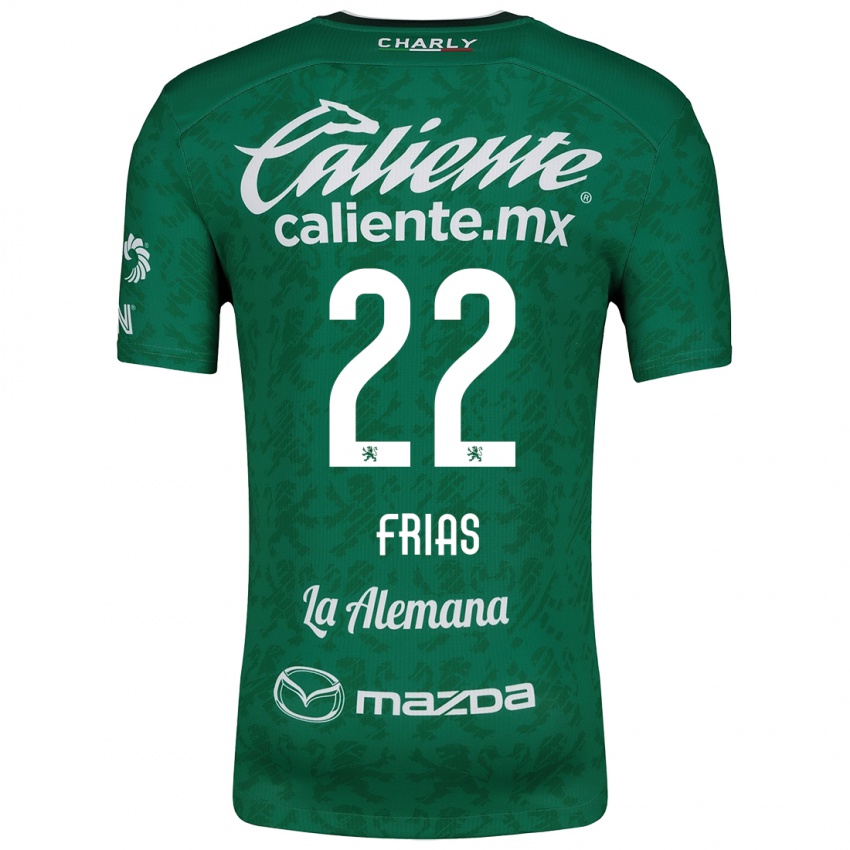 Niño Camiseta Adonis Frías #22 Verde Blanco 1ª Equipación 2024/25 La Camisa Argentina