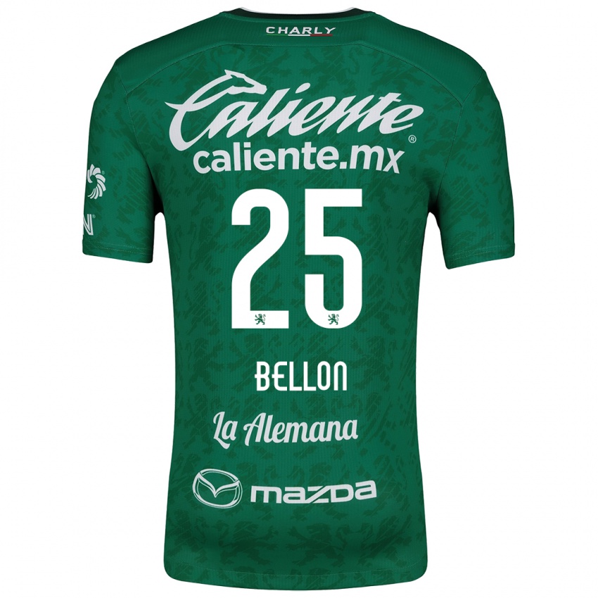 Niño Camiseta Paul Bellón #25 Verde Blanco 1ª Equipación 2024/25 La Camisa Argentina