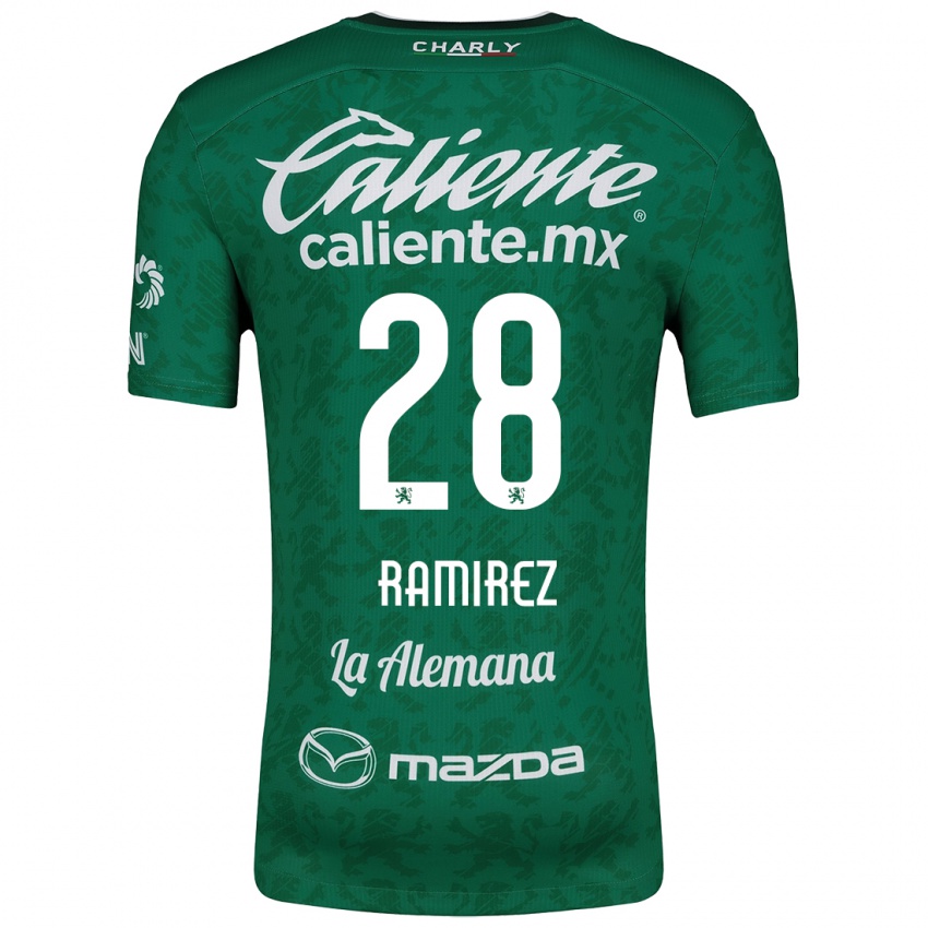 Niño Camiseta David Ramírez #28 Verde Blanco 1ª Equipación 2024/25 La Camisa Argentina