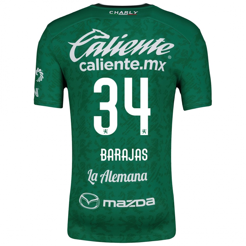 Niño Camiseta Víctor Barajas #34 Verde Blanco 1ª Equipación 2024/25 La Camisa Argentina