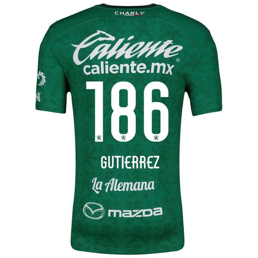 Niño Camiseta Alan Gutiérrez #186 Verde Blanco 1ª Equipación 2024/25 La Camisa Argentina