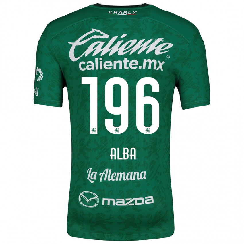 Niño Camiseta Óscar Alba #196 Verde Blanco 1ª Equipación 2024/25 La Camisa Argentina