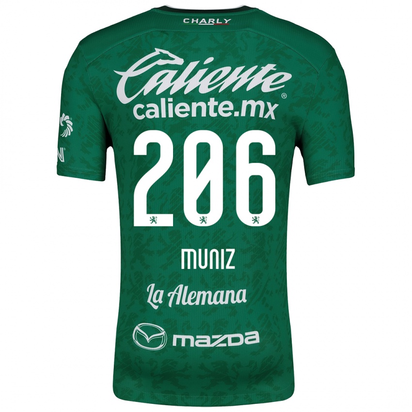 Niño Camiseta Isaác Muñíz #206 Verde Blanco 1ª Equipación 2024/25 La Camisa Argentina