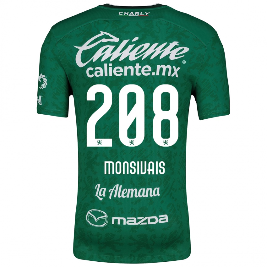 Niño Camiseta Daniel Monsivaís #208 Verde Blanco 1ª Equipación 2024/25 La Camisa Argentina