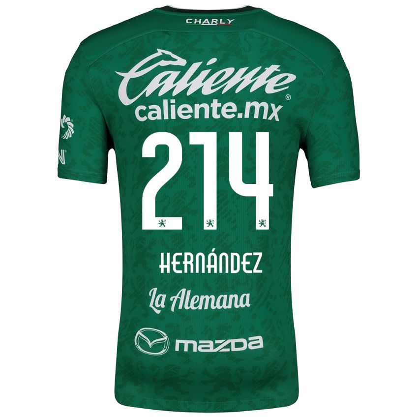 Niño Camiseta Iván Hernández #214 Verde Blanco 1ª Equipación 2024/25 La Camisa Argentina