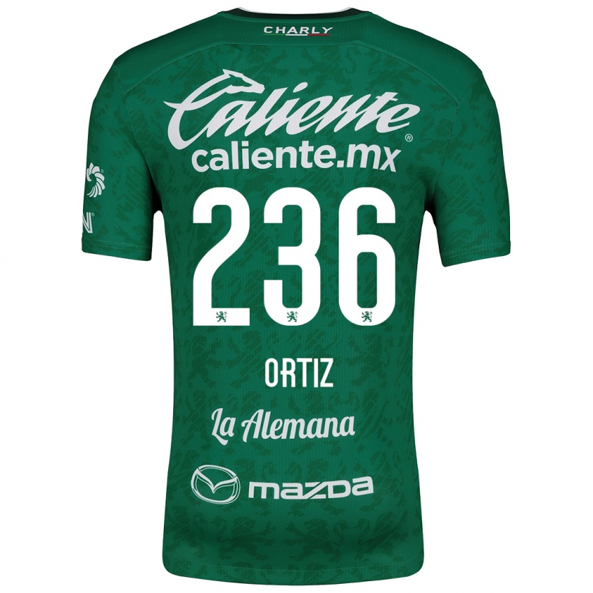 Niño Camiseta Youssef Ortiz #236 Verde Blanco 1ª Equipación 2024/25 La Camisa Argentina