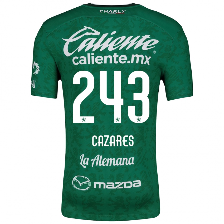 Niño Camiseta Juan Cázares #243 Verde Blanco 1ª Equipación 2024/25 La Camisa Argentina