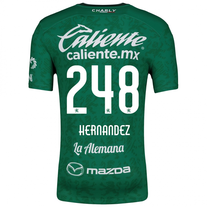 Niño Camiseta Fernando Hernández #248 Verde Blanco 1ª Equipación 2024/25 La Camisa Argentina