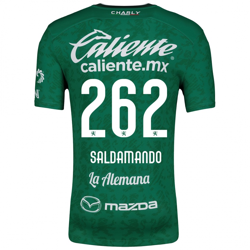 Niño Camiseta José Saldamando #262 Verde Blanco 1ª Equipación 2024/25 La Camisa Argentina