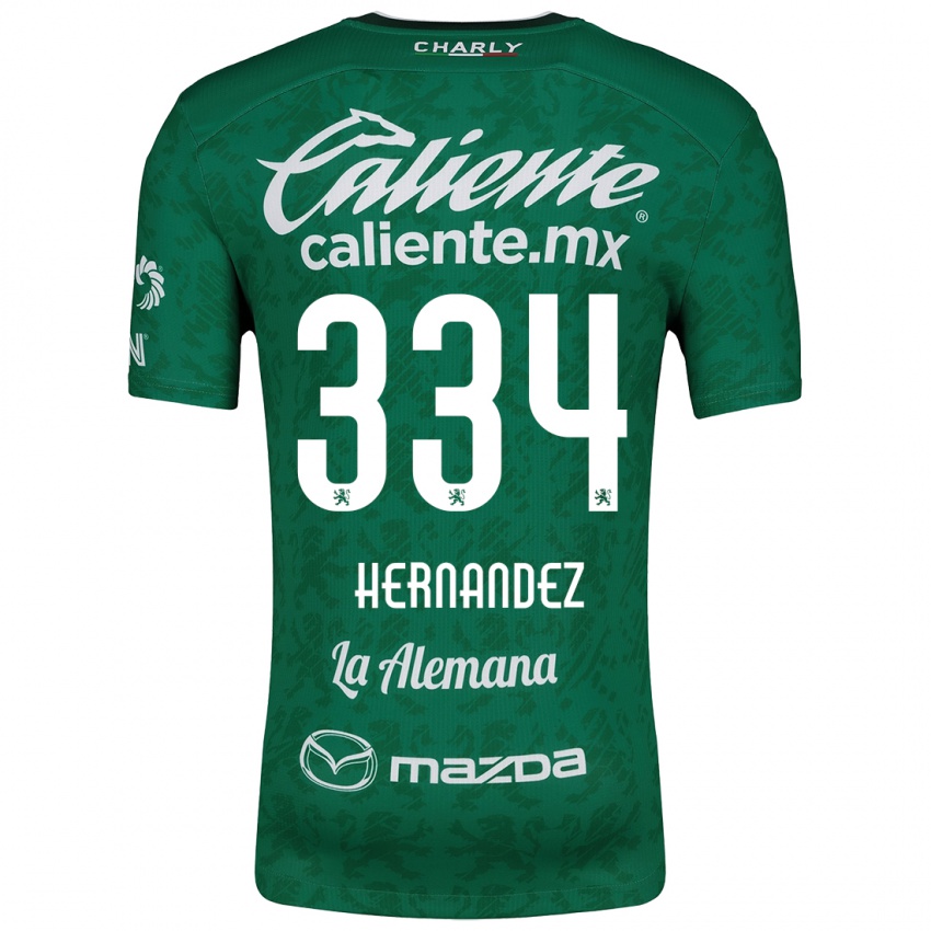 Niño Camiseta Alan Hernández #334 Verde Blanco 1ª Equipación 2024/25 La Camisa Argentina