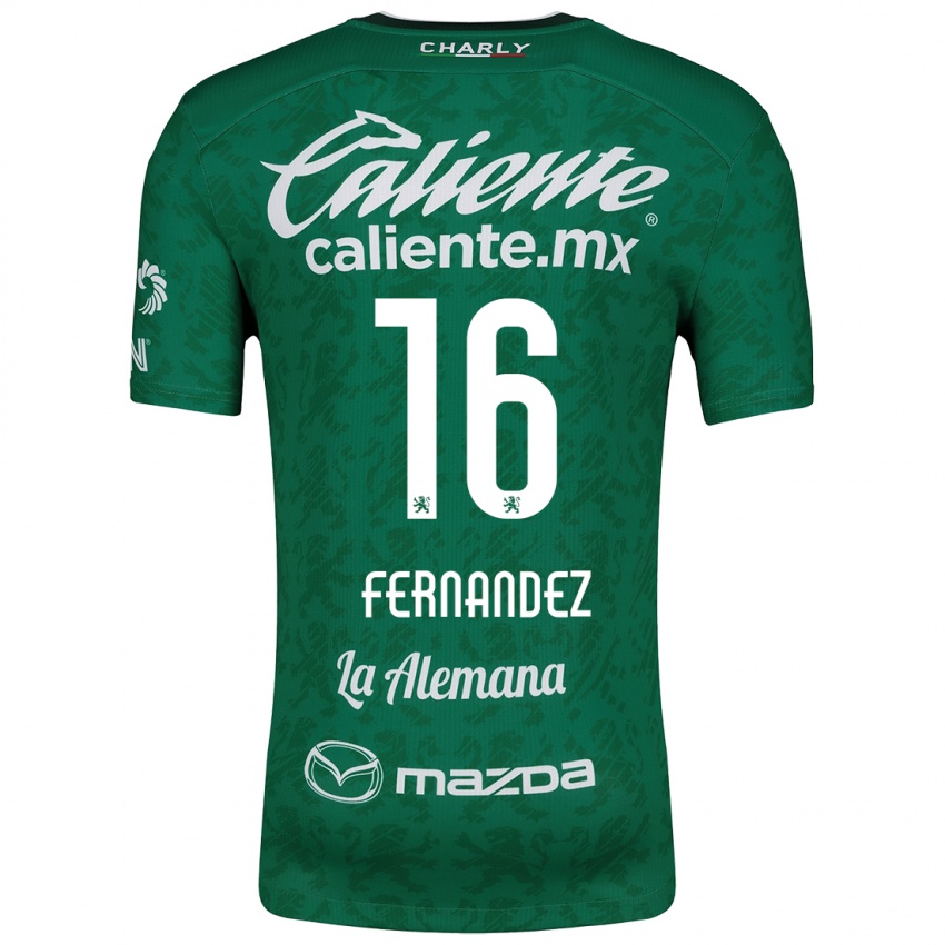 Niño Camiseta Omar Fernández #16 Verde Blanco 1ª Equipación 2024/25 La Camisa Argentina