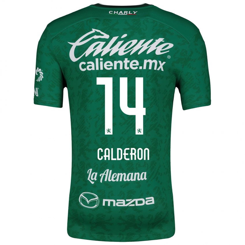 Niño Camiseta Daniela Calderón #14 Verde Blanco 1ª Equipación 2024/25 La Camisa Argentina