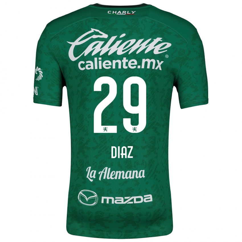 Niño Camiseta Kenia Díaz #29 Verde Blanco 1ª Equipación 2024/25 La Camisa Argentina