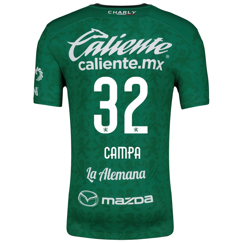 Niño Camiseta Ana Campa #32 Verde Blanco 1ª Equipación 2024/25 La Camisa Argentina