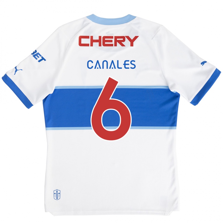 Niño Camiseta Alfred Canales #6 Blanco Azul 1ª Equipación 2024/25 La Camisa Argentina