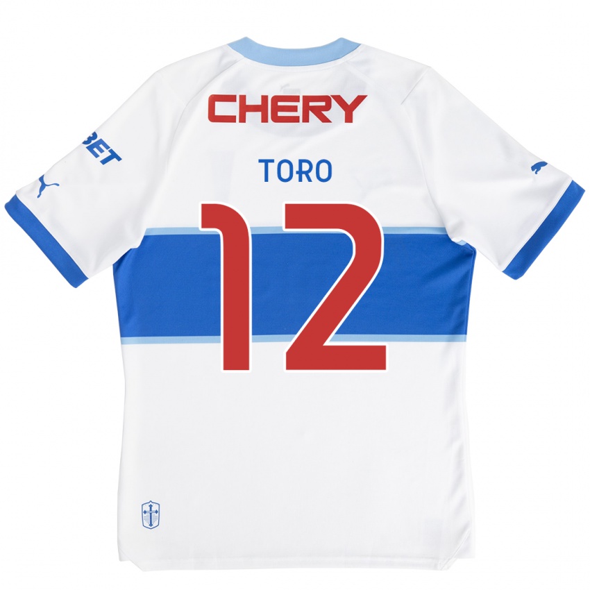 Niño Camiseta Ian Toro #12 Blanco Azul 1ª Equipación 2024/25 La Camisa Argentina