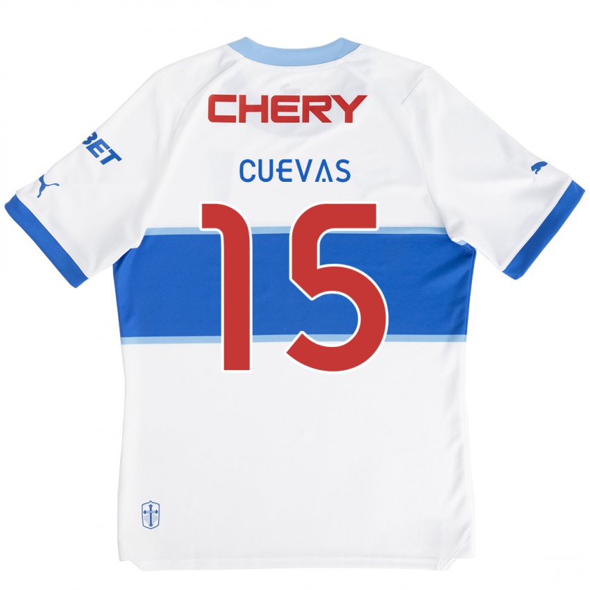 Niño Camiseta Cristian Cuevas #15 Blanco Azul 1ª Equipación 2024/25 La Camisa Argentina