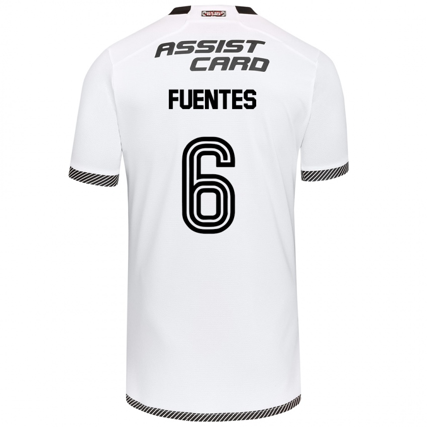 Niño Camiseta César Fuentes #6 Blanco Negro 1ª Equipación 2024/25 La Camisa Argentina