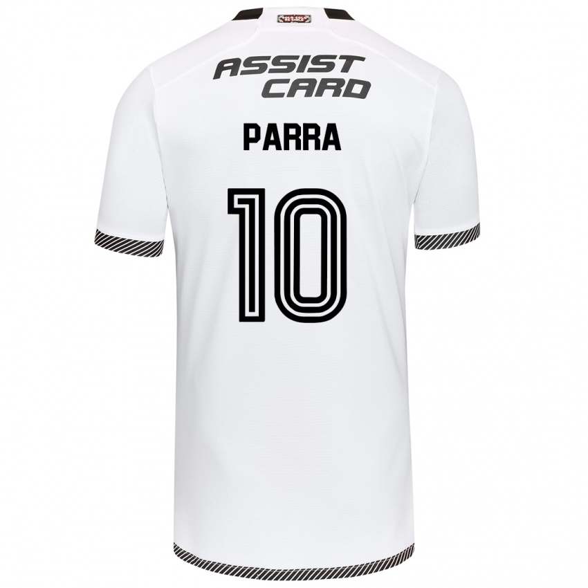 Niño Camiseta Pablo Parra #10 Blanco Negro 1ª Equipación 2024/25 La Camisa Argentina