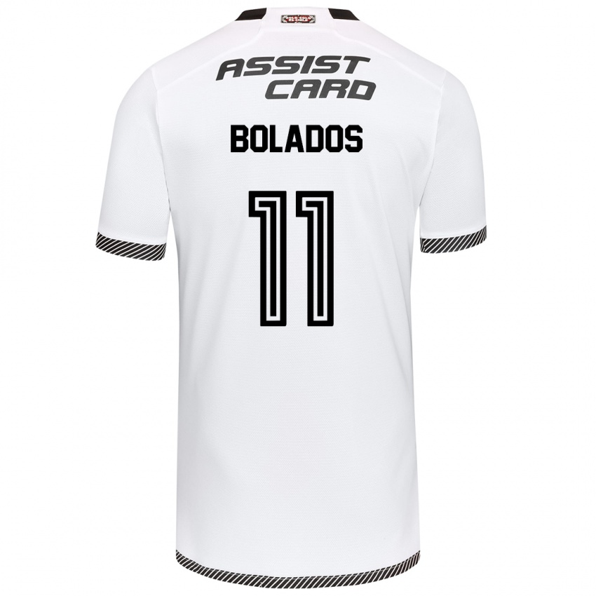 Niño Camiseta Marcos Bolados #11 Blanco Negro 1ª Equipación 2024/25 La Camisa Argentina