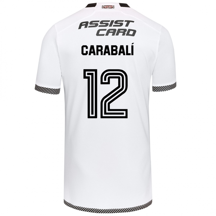 Niño Camiseta Omar Carabalí #12 Blanco Negro 1ª Equipación 2024/25 La Camisa Argentina