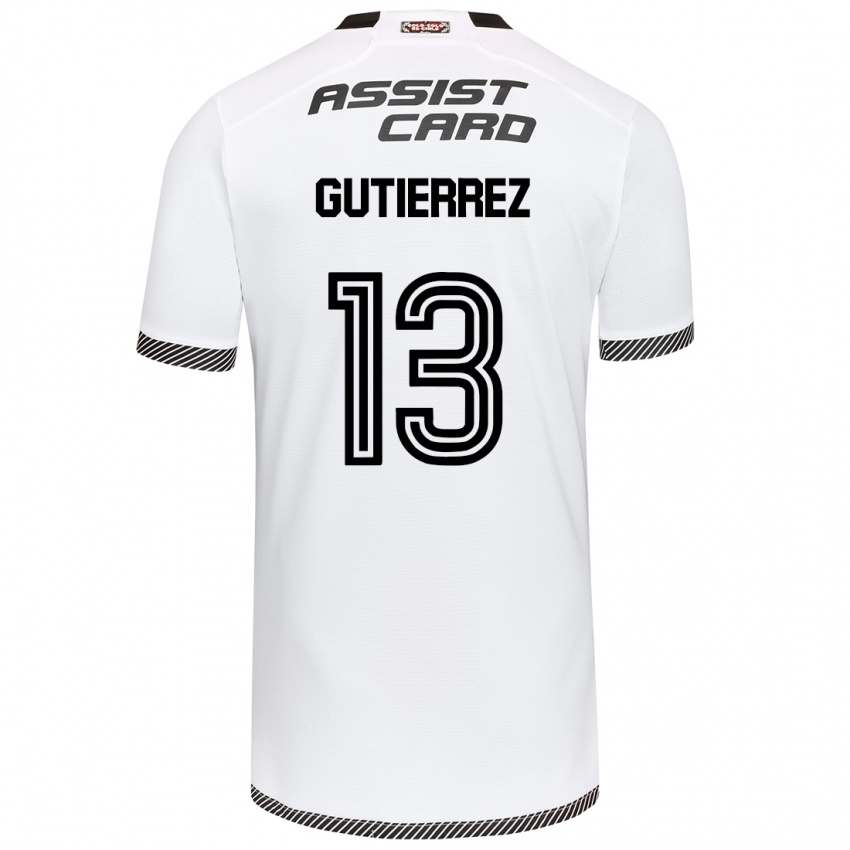 Niño Camiseta Bruno Gutiérrez #13 Blanco Negro 1ª Equipación 2024/25 La Camisa Argentina